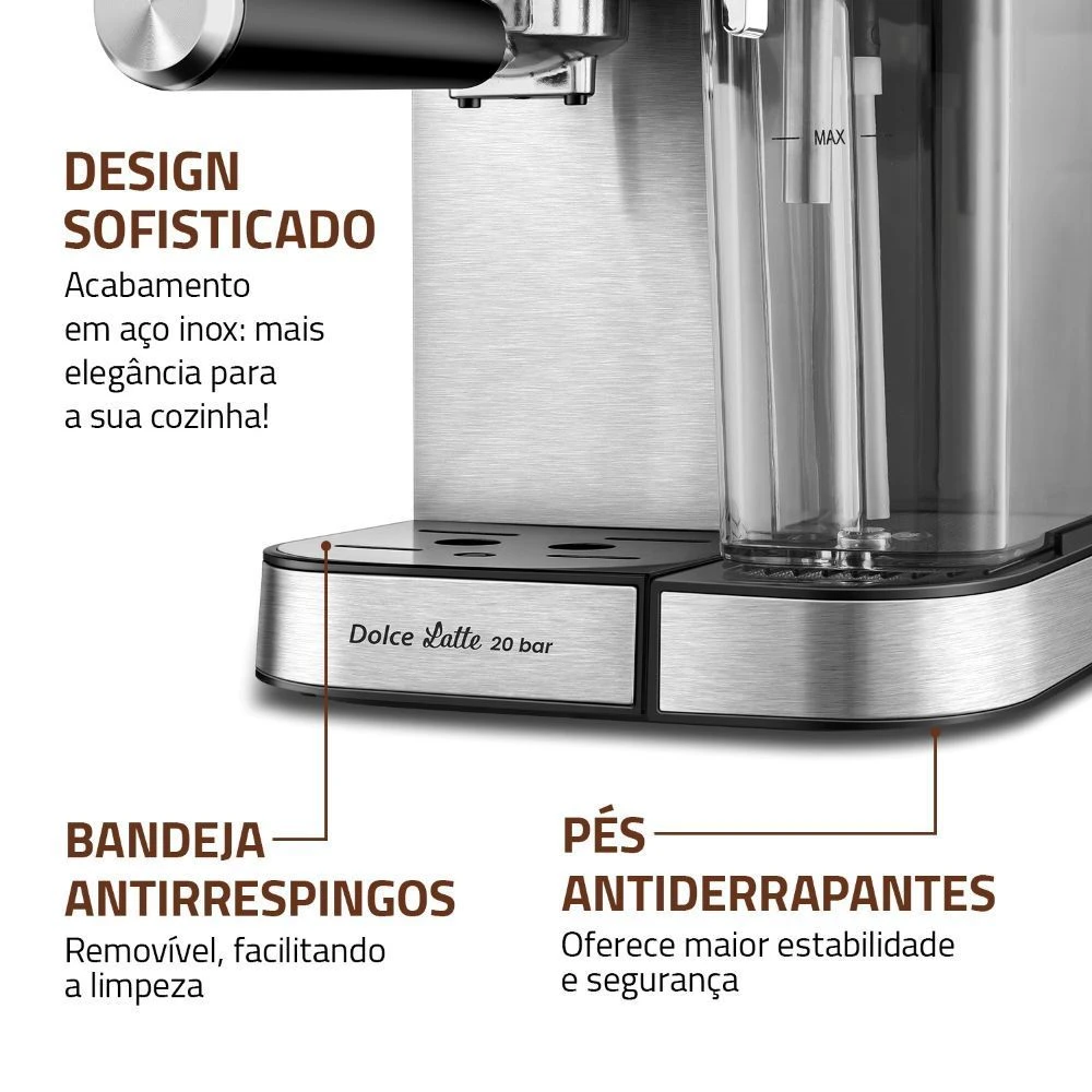 Cafeteira Mondial Espresso Dolce Latte 20 Bar C-28-ECL 1250W 127V
